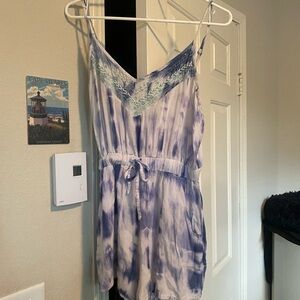 Earthbound Trading Co. tie dye romper with beadwork